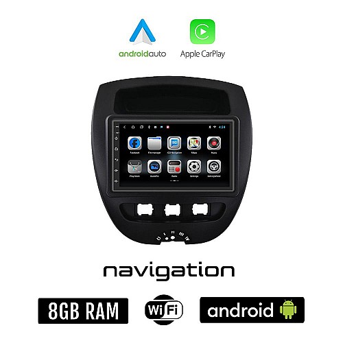 CITROEN C1 (2005 - 2014) Android οθόνη αυτοκίνητου 8GB + 128GB με GPS WI-FI (ηχοσύστημα αφής 7" ιντσών OEM Android Auto Apple Carplay Youtube Playstore MP3 USB Radio Bluetooth Mirrorlink εργοστασιακή, 4x60W)