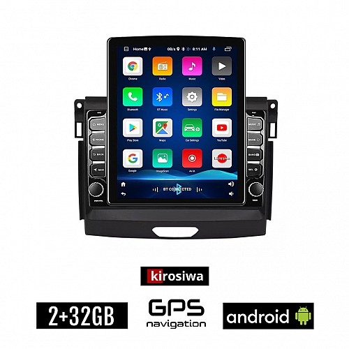 KIROSIWA FORD RANGER 2015 - 2018 Android οθόνη αυτοκίνητου 2GB με GPS WI-FI (ηχοσύστημα αφής 9.7" ιντσών OEM Youtube Playstore MP3 USB Radio Bluetooth Mirrorlink εργοστασιακή, 4x60W, AUX)