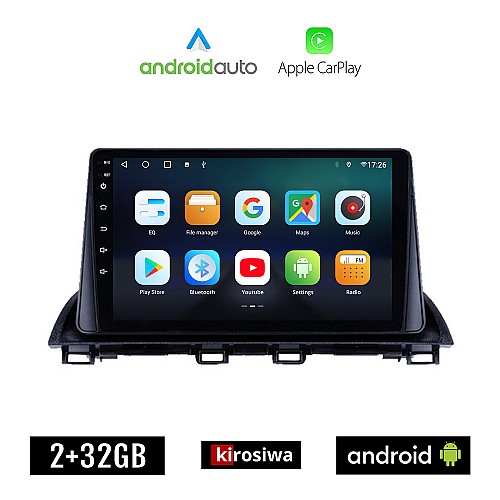 KIROSIWA MAZDA CX-4 (μετά το 2014) Android οθόνη αυτοκίνητου 2GB με GPS WI-FI (ηχοσύστημα αφής 9" ιντσών Android Auto Apple Carplay Youtube Playstore MP3 USB Radio Bluetooth Mirrorlink εργοστασιακή, 4x60W, AUX)