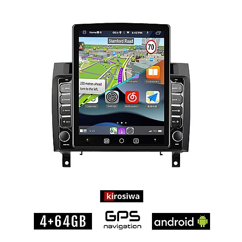 KIROSIWA MERCEDES SLK R171 (2004 - 2010) Android οθόνη αυτοκίνητου 4GB με GPS WI-FI (ηχοσύστημα αφής 9.7" ιντσών OEM Youtube Playstore MP3 USB Radio 4+64GB Bluetooth Mirrorlink εργοστασιακή, 4x60W, BENZ)