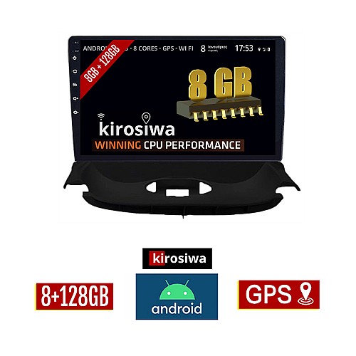 KIROSIWA 8GB + 128GB PEUGEOT 206 (1998 - 2006) Android οθόνη αυτοκίνητου με GPS WI-FI (ηχοσύστημα αφής 9" ιντσών Youtube Playstore MP3 USB Radio Bluetooth Mirrorlink DSP Apple Carplay Android Auto 4x60W, AUX)