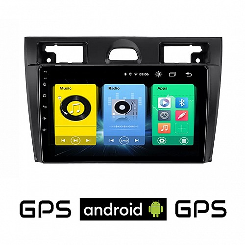 FORD FIESTA (2006-2008) Android οθόνη αυτοκίνητου με GPS WI-FI (ηχοσύστημα αφής 9" ιντσών OEM Youtube Playstore MP3 USB Radio Bluetooth Mirrorlink εργοστασιακή, 4x60W, AUX) FR98