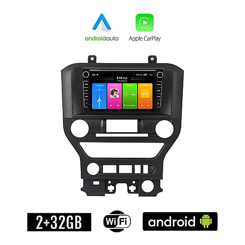 FORD MUSTANG (2015 - 2020) Android οθόνη αυτοκίνητου 2GB με GPS WI-FI (ηχοσύστημα αφής 8" ιντσών Apple CarPlay Android Auto Car Play Youtube Playstore MP3 USB Radio Bluetooth Mirrorlink εργοστασιακή, 4x60W, Navi)