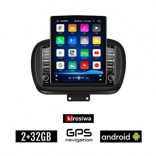 KIROSIWA FIAT 500X (μετά το 2014) Android οθόνη αυτοκίνητου 2GB με GPS WI-FI (ηχοσύστημα αφής 9.7" ιντσών OEM Youtube Playstore MP3 USB Radio Bluetooth Mirrorlink εργοστασιακή, 4x60W, AUX)