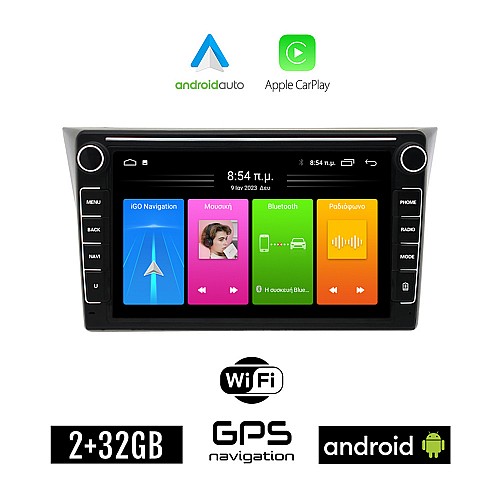 SUBARU IMPREZA (2002 - 2008) Android οθόνη αυτοκίνητου 2GB με GPS WI-FI (ηχοσύστημα αφής 8" ιντσών Apple CarPlay Android Auto Car Play Youtube Playstore MP3 USB Radio Bluetooth Mirrorlink εργοστασιακή, 4x60W, Navi)
