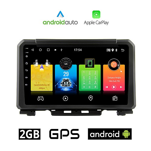 SUZUKI JIMNY (μετά το 2018) Android οθόνη αυτοκίνητου 2GB με GPS WI-FI (ηχοσύστημα αφής 9" ιντσών OEM Android Auto Apple Carplay Youtube Playstore MP3 USB Radio Bluetooth Mirrorlink εργοστασιακή, AUX, 4x60W)