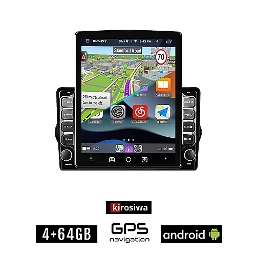KIROSIWA FIAT TIPO (2015 - 2019) Android οθόνη αυτοκίνητου 4GB με GPS WI-FI (ηχοσύστημα αφής 9.7" ιντσών OEM Youtube Playstore MP3 USB Radio 4+64GB Bluetooth Mirrorlink εργοστασιακή, 4x60W, AUX)