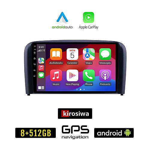KIROSIWA VOLVO S80 (2001-2006) Android οθόνη αυτοκίνητου 8GB + 256GB με GPS WI-FI (ηχοσύστημα αφής 9" ιντσών OEM Android Auto Apple Carplay Youtube Playstore MP3 USB Radio Bluetooth Mirrorlink  εργοστασιακή, 4x60W, AUX)