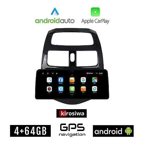 KIROSIWA CHEVROLET SPARK 2009-2015 Android οθόνη αυτοκίνητου 4GB (+64GB) με GPS WI-FI (ηχοσύστημα αφής 12.3" ιντσών OEM Android Auto Apple Carplay Youtube Playstore MP3 USB Radio Bluetooth Mirrorlink  εργοστασιακή, 4x60W canbus 12,3 ιντσών)
