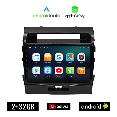 KIROSIWA TOYOTA LANDCRUISER (2008 - 2015) Android οθόνη αυτοκίνητου 2GB με GPS WI-FI (ηχοσύστημα αφής 10" ιντσών OEM Android Auto Apple Carplay Youtube Playstore MP3 USB Radio Bluetooth Mirrorlink εργοστασιακή 4x60W AUX)