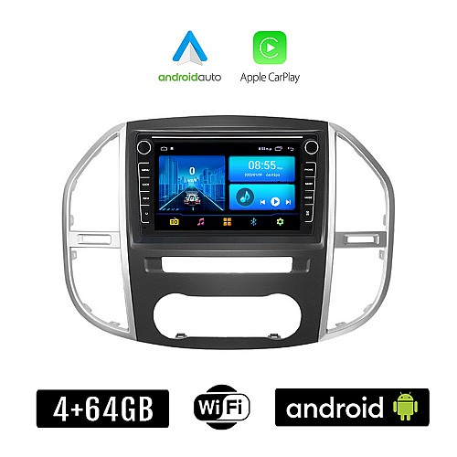 MERCEDES VITO (μετά το 2015) Android οθόνη αυτοκίνητου 4+64GB με GPS WI-FI (ηχοσύστημα αφής 8" ιντσών 4GB CarPlay Android Auto Car Play Youtube Playstore MP3 USB Radio Bluetooth Mirrorlink εργοστασιακή, 4x60W, Benz)