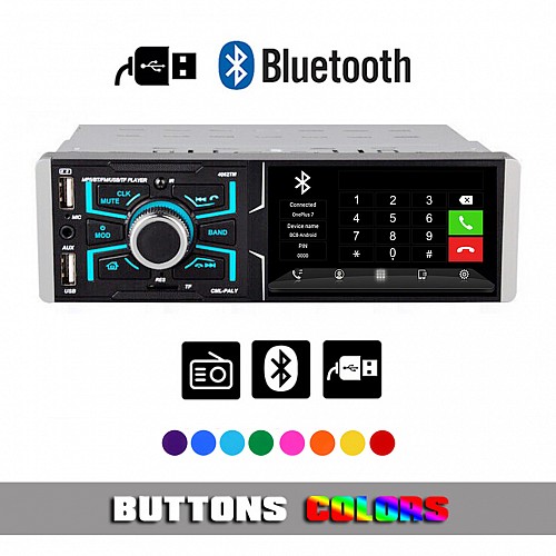 Radio USB με Bluetooth και οθόνη 4,1" ιντσών (1-DIN MP5 ηχοσύστημα αυτοκινήτου multimedia MP3 μικρόφωνο video ανοιχτή ακρόαση ραδιόφωνο 1 DIN ράδιο microSD 1DIN 4x60W universal) SR4062AI