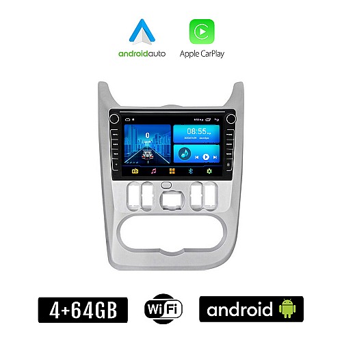DACIA DUSTER - LOGAN - SANDERO 2006-2012 Android οθόνη αυτοκίνητου 4+64GB με GPS WI-FI (ηχοσύστημα αφής 8" ιντσών 4GB CarPlay Android Auto Car Play Youtube Playstore MP3 USB Radio Bluetooth Mirrorlink εργοστασιακή, 4x60W, Navi)
