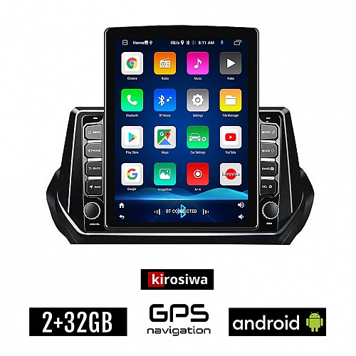 KIROSIWA PEUGEOT 208 - 2008 (μετά το 2020) Android οθόνη αυτοκίνητου 2GB με GPS WI-FI (ηχοσύστημα αφής 9.7" ιντσών OEM Youtube Playstore MP3 USB Radio Bluetooth Mirrorlink εργοστασιακή, 4x60W, AUX)