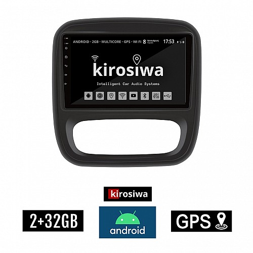 KIROSIWA 2+32GB RENAULT TRAFIC (μετά το 2014) Android οθόνη αυτοκίνητου 2GB με GPS WI-FI (ηχοσύστημα αφής 9" ιντσών OEM Youtube Playstore MP3 USB Radio Bluetooth Mirrorlink εργοστασιακή, 4x60W, AUX) KL-5521