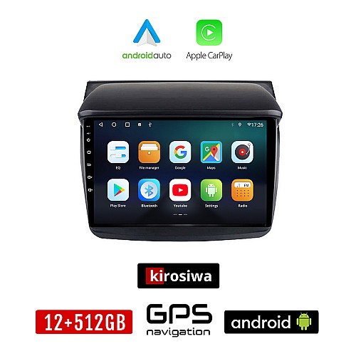 KIROSIWA MITSUBISHI L200 (2006-2015) Android οθόνη αυτοκίνητου 12GB + 512GB με GPS WI-FI (ηχοσύστημα αφής 9" ιντσών OEM Android Auto Apple Carplay Youtube Playstore MP3 USB Radio Bluetooth Mirrorlink εργοστασιακή, 4x60W, AUX)