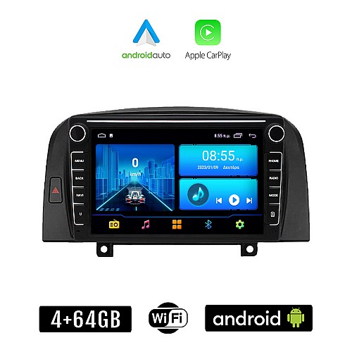 HYUNDAI SONATA 2006-2009 Android οθόνη αυτοκίνητου 4+64GB με GPS WI-FI (ηχοσύστημα αφής 8" ιντσών 4GB CarPlay Android Auto Car Play Youtube Playstore MP3 USB Radio Bluetooth Mirrorlink εργοστασιακή, 4x60W, Navi)