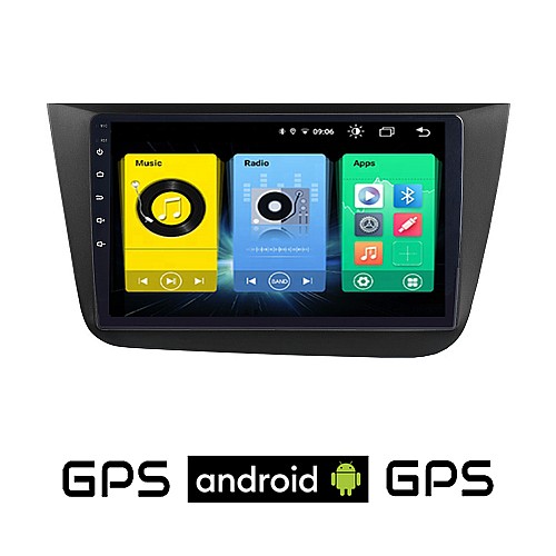 SEAT ALTEA (2004-2015) Android οθόνη αυτοκίνητου με GPS WI-FI (ηχοσύστημα αφής 9" ιντσών OEM Youtube Playstore MP3 USB Radio Bluetooth Mirrorlink εργοστασιακή, 4x60W, AUX, μαύρο)