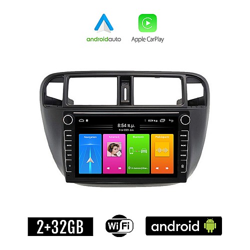 HONDA CIVIC (1996 - 2000) Android οθόνη αυτοκίνητου 2GB με GPS WI-FI (ηχοσύστημα αφής 8" ιντσών Apple CarPlay Android Auto Car Play Youtube Playstore MP3 USB Radio Bluetooth Mirrorlink εργοστασιακή, 4x60W, Navi)