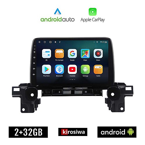 KIROSIWA MAZDA CX-5 (μετά το 2017) Android οθόνη αυτοκίνητου 2GB με GPS WI-FI (ηχοσύστημα αφής 9" ιντσών OEM Android Auto Apple Carplay Youtube Playstore MP3 USB Radio Bluetooth Mirrorlink εργοστασιακή, 4x60W, AUX)