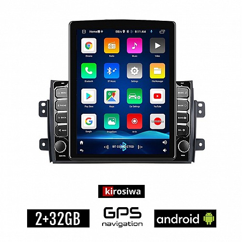 KIROSIWA FIAT SEDICI (μετά το 2005) Android οθόνη αυτοκίνητου 2GB με GPS WI-FI (ηχοσύστημα αφής 9.7" ιντσών OEM Youtube Playstore MP3 USB Radio Bluetooth Mirrorlink εργοστασιακή, AUX, 4x60W)