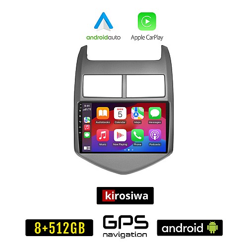 KIROSIWA CHEVROLET AVEO (μετά το 2011) Android οθόνη αυτοκίνητου 8GB + 256GB με GPS WI-FI (ηχοσύστημα αφής 9" ιντσών OEM Android Auto Apple Carplay Youtube Playstore MP3 USB Radio Bluetooth Mirrorlink εργοστασιακή, 4x60W, AUX)
