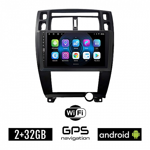 HYUNDAI TUCSON (2004 - 2010) Android οθόνη αυτοκίνητου 2GB με GPS WI-FI (ηχοσύστημα αφής 9" ιντσών OEM Youtube Playstore MP3 USB Radio Bluetooth Mirrorlink εργοστασιακή, 4x60W, Navi, μαύρο)