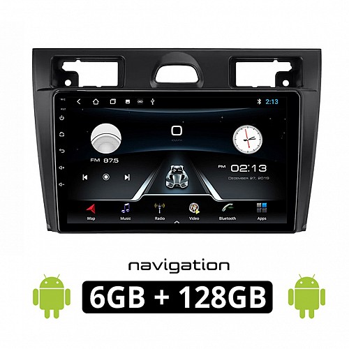 FORD FIESTA (2006-2008) Android οθόνη αυτοκίνητου 6GB με GPS WI-FI (ηχοσύστημα αφής 9" ιντσών OEM Youtube Playstore MP3 USB Radio Bluetooth Mirrorlink  εργοστασιακή, 4x60W, AUX) FR98-6GB