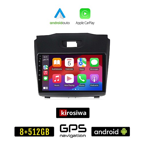 KIROSIWA ISUZU D-MAX (2012 - 2020) Android οθόνη αυτοκίνητου 8GB + 256GB με GPS WI-FI (ηχοσύστημα αφής 9" ιντσών OEM Android Auto Apple Carplay Youtube Playstore MP3 USB Radio Bluetooth Mirrorlink εργοστασιακή, 4x60W, AUX)