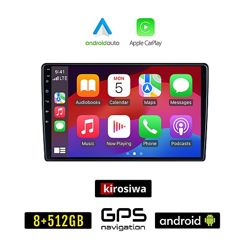 KIROSIWA CHEVROLET AVEO (2002 - 2011) Android οθόνη αυτοκίνητου 8GB + 256GB με GPS WI-FI (ηχοσύστημα αφής 10" ιντσών OEM Android Auto Apple Carplay Youtube Playstore MP3 USB Radio Bluetooth Mirrorlink εργοστασιακή, 4x60W, AUX)