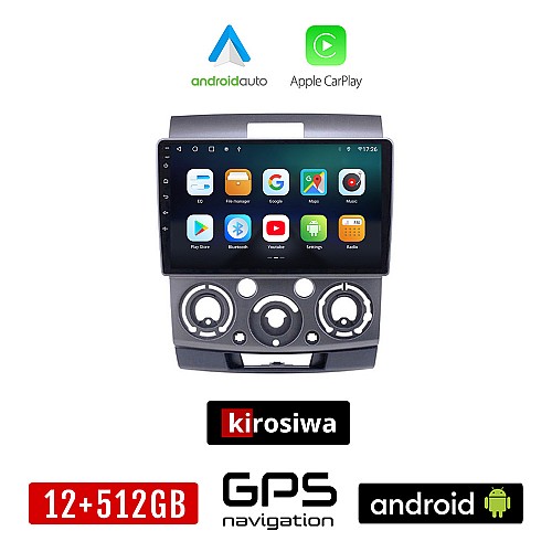 KIROSIWA FORD RANGER 2007-2011 Android οθόνη αυτοκίνητου 12GB + 512GB με GPS WI-FI (ηχοσύστημα αφής 9" ιντσών OEM Android Auto Apple Carplay Youtube Playstore MP3 USB Radio Bluetooth Mirrorlink εργοστασιακή, 4x60W, AUX)
