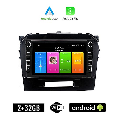 SUZUKI GRAND VITARA (μετά το 2016) Android οθόνη αυτοκίνητου 2GB με GPS WI-FI (ηχοσύστημα αφής 8" ιντσών Apple CarPlay Android Auto Car Play Youtube Playstore MP3 USB Radio Bluetooth Mirrorlink εργοστασιακή, Navi, 4x60W)