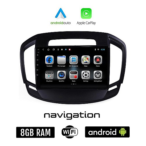 OPEL INSIGNIA (2014-2017) Android οθόνη αυτοκίνητου 8GB + 128GB με GPS WI-FI (ηχοσύστημα αφής 9" ιντσών OEM Android Auto Apple Carplay Youtube Playstore MP3 USB Radio Bluetooth Mirrorlink εργοστασιακή, 4x60W)