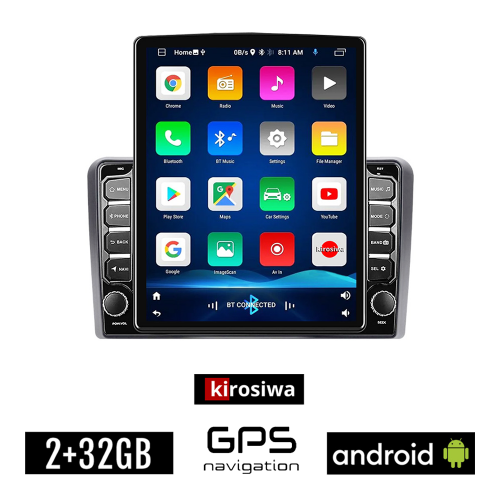 KIROSIWA OPEL Android για CORSA C D ASTRA H G VECTRA ZAFIRA MERIVA οθόνη αυτοκίνητου 2GB με GPS WI-FI (ηχοσύστημα αφής 9.7" ιντσών OEM Youtube Playstore MP3 USB Radio Bluetooth εργοστασιακή 4x60W, γκρί)