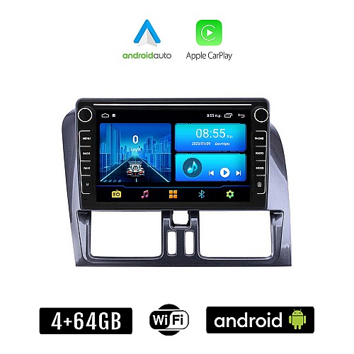 VOLVO XC60 (2009 - 2017) Android οθόνη αυτοκίνητου 4+64GB με GPS WI-FI (ηχοσύστημα αφής 8" ιντσών 4GB CarPlay Android Auto Car Play Youtube Playstore MP3 USB Radio Bluetooth Mirrorlink εργοστασιακή, 4x60W, Navi)