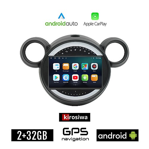 KIROSIWA MINI COUNTRYMAN (R60) PACEMAN (R61) 2010-2016 Android οθόνη αυτοκίνητου 2GB με GPS WI-FI ηχοσύστημα αφής 9" ιντσών Android Auto Apple Carplay Youtube Playstore USB Radio Bluetooth Mirrorlink 4x60W