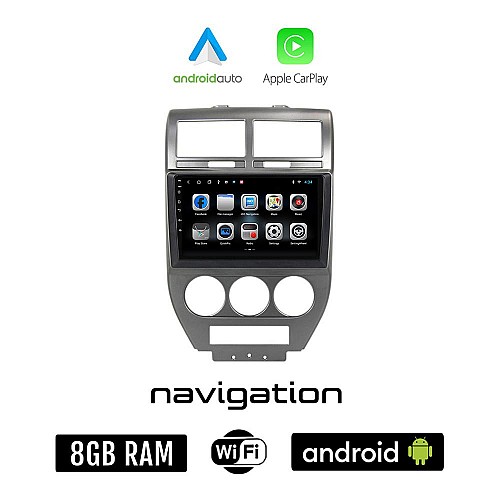 JEEP PATRIOT (2006 - 2016) Android οθόνη αυτοκίνητου 8GB + 128GB με GPS WI-FI (ηχοσύστημα αφής 10" ιντσών OEM Android Auto Apple Carplay Youtube Playstore MP3 USB Radio Bluetooth Mirrorlink 4x60W εργοστασιακού τύπου)