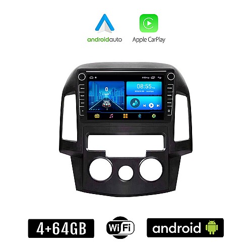 HYUNDAI i30 (2007 - 2012) Android οθόνη αυτοκίνητου 4+64GB με GPS WI-FI (ηχοσύστημα αφής 8" ιντσών 4GB CarPlay Android Auto Car Play Youtube Playstore MP3 USB Radio Bluetooth Mirrorlink εργοστασιακή, 4x60W, Navi)