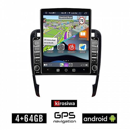 KIROSIWA PORSCHE CAYENNE (2002 - 2011) Android οθόνη αυτοκίνητου 4GB με GPS WI-FI (ηχοσύστημα αφής 9.7" ιντσών OEM Youtube Playstore MP3 USB Radio 4+64GB Bluetooth Mirrorlink εργοστασιακή, 4x60W, AUX)