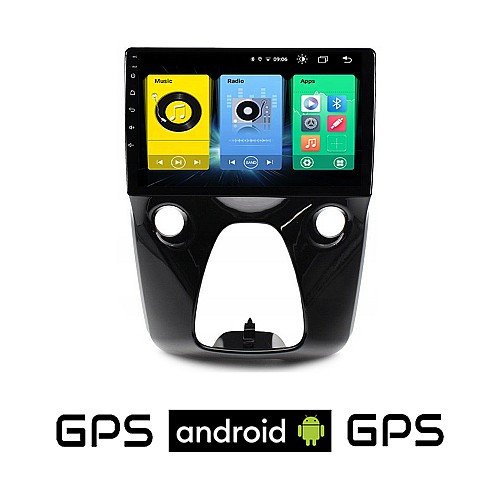 TOYOTA AYGO (μετά το 2014) Android οθόνη αυτοκίνητου με GPS WI-FI (ηχοσύστημα αφής 10" ιντσών OEM Youtube Playstore MP3 USB Radio Bluetooth Mirrorlink εργοστασιακή, 4x60W, AUX)
