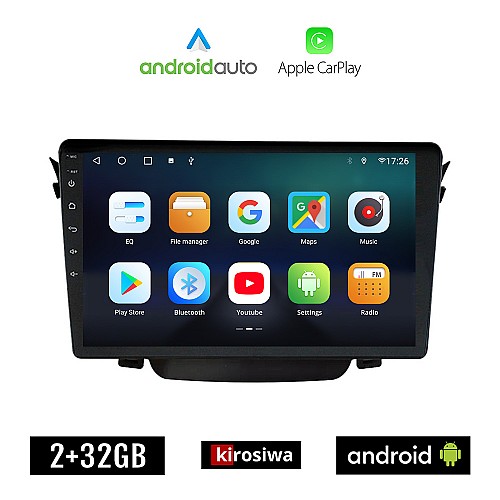 KIROSIWA HYUNDAI i30 (2012-2017) Android οθόνη αυτοκίνητου 2GB με GPS WI-FI (ηχοσύστημα αφής 9" ιντσών OEM Android Auto Apple Carplay Youtube Playstore MP3 USB Radio Bluetooth Mirrorlink εργοστασιακή, 4x60W, AUX)