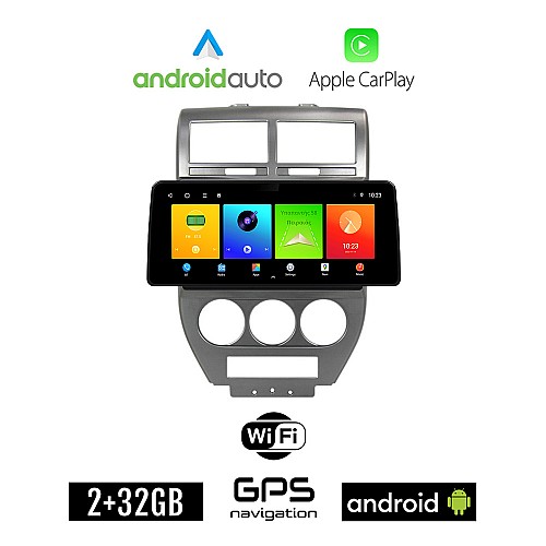 JEEP COMPASS 2009-2016 Android οθόνη αυτοκίνητου 2GB (+32GB) με GPS WI-FI (ηχοσύστημα αφής 12.3" ιντσών OEM Android Auto Apple Carplay Youtube Playstore MP3 USB Radio Bluetooth Mirrorlink 4x60W εργοστασιακού τύπου)