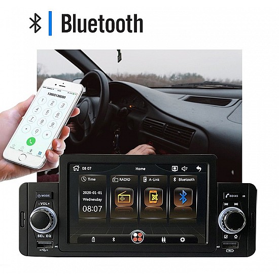 Ραδιόφωνο αυτοκινήτου 1-DIN με οθόνη αφής 5 ιντσών, δύο USB και Bluetooth (ανοιχτή ακρόαση 1-DIN ράδιο video radio MP3 MP5 1DIN camera κάμερα οπισθοπορείας 4 x 60 watt Mirrorlink oem 4x60W universal) 4089D