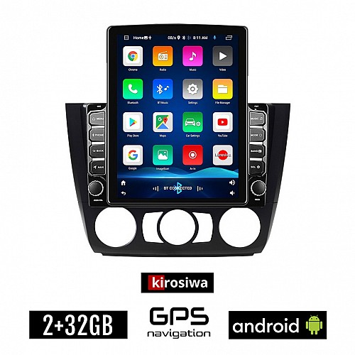 KIROSIWA BMW E81 (E82, E87, E88) 2004 - 2013 Android οθόνη αυτοκίνητου 2GB με GPS WI-FI (E81, E82, E87, E88 ηχοσύστημα αφής 9.7" ιντσών OEM Youtube Playstore MP3 USB Radio Bluetooth εργοστασιακή 4x60W)