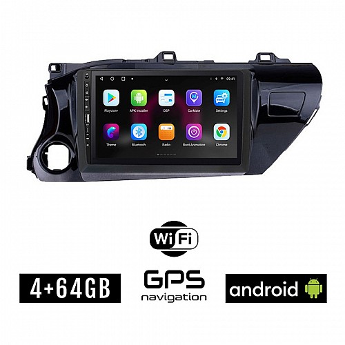 TOYOTA HILUX (μετά το 2017) Android οθόνη αυτοκίνητου 4GB με GPS WI-FI (ηχοσύστημα αφής 9" ιντσών OEM Youtube Playstore MP3 USB Radio Bluetooth Mirrorlink εργοστασιακή, 4x60W, Navi)