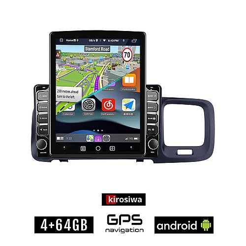 KIROSIWA VOLVO S60 (2010 - 2018) Android οθόνη αυτοκίνητου 4GB με GPS WI-FI (ηχοσύστημα αφής 9.7" ιντσών OEM Youtube Playstore MP3 USB Radio 4+64GB Bluetooth Mirrorlink εργοστασιακή, 4x60W, AUX)