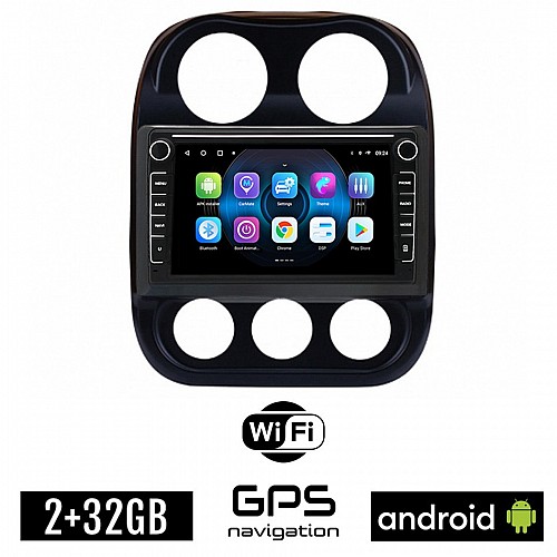 JEEP PATRIOT (2006 - 2016) Android οθόνη αυτοκίνητου 2GB με GPS WI-FI (ηχοσύστημα αφής 8" ιντσών OEM Youtube Playstore MP3 USB Radio Bluetooth Mirrorlink εργοστασιακή, 4x60W, Navi)