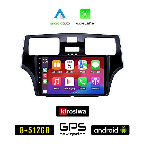 KIROSIWA LEXUS ES 300 (2001 - 2006) Android οθόνη αυτοκίνητου 8GB + 256GB με GPS WI-FI (ηχοσύστημα αφής 9" ιντσών OEM Android Auto Apple Carplay Youtube Playstore MP3 USB Radio Bluetooth Mirrorlink εργοστασιακή, 4x60W, AUX)