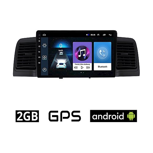 TOYOTA COROLLA (2000 - 2007) Android οθόνη αυτοκίνητου 2GB με GPS WI-FI με αεραγωγούς (ηχοσύστημα αφής 9" ιντσών OEM Youtube Playstore MP3 USB Radio Bluetooth 4x60W Mirrorlink εργοστασιακή μαύρο)