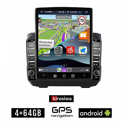 KIROSIWA JEEP CHEROKEE 2007-2014 Android οθόνη αυτοκίνητου 4GB με GPS WI-FI (ηχοσύστημα αφής 9.7" ιντσών OEM Youtube Playstore MP3 USB Radio 4+64GB Bluetooth Mirrorlink εργοστασιακή, 4x60W, AUX)
